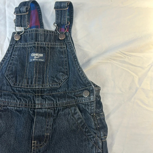 OshKosh B’Gosh - flannel lined overalls.  Size 18 months - Picture 2 of 7